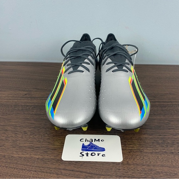 adidas soccer Silver Athletic Shoes with Multicolor Stripes main image 8